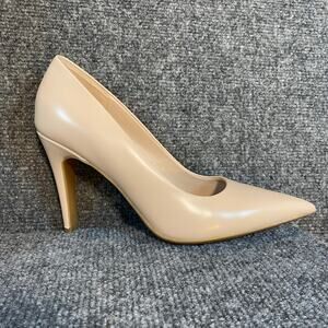Brand New Calvin Klein Women's Size 7.5 Tan Nude Leather Pump Heels Pointed Toe